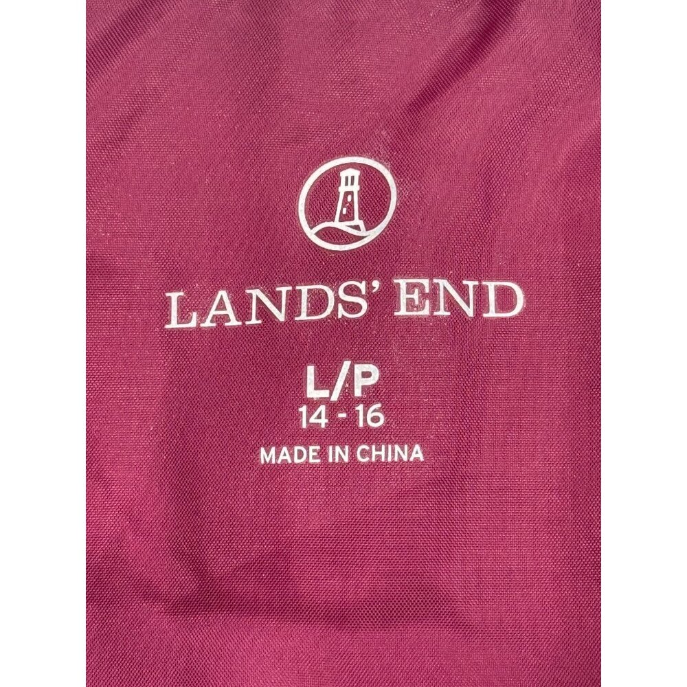 Lands End Quilted Down Puffer Vest Gray-Collar Full-Zip Womens Size L Petite - Picture 4 of 7